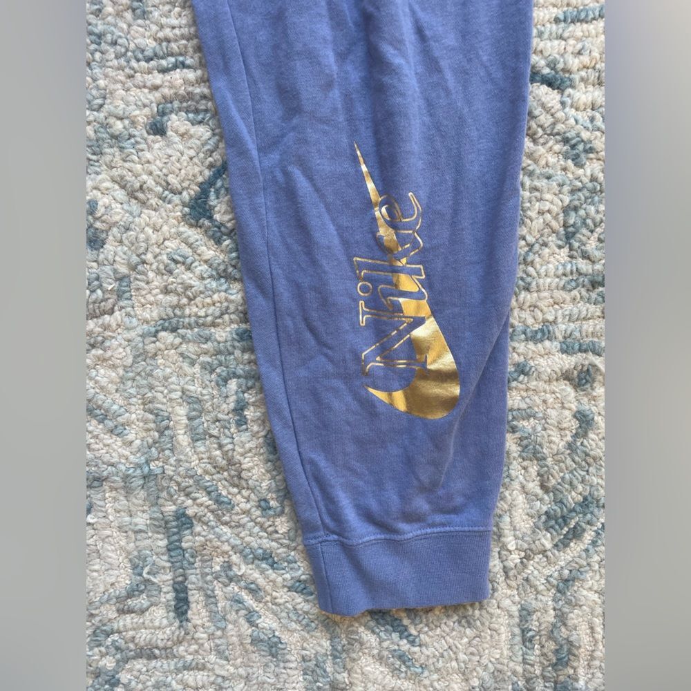 Nike Women’s Blue Purple Icon Clash Sweatpants Joggers Size Medium Gold Print - Picture 2 of 6